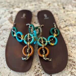 Bakers Blue‎ and Brown Sandals with Elegant Design